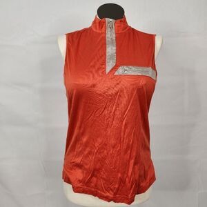 3/$25 DKNY Golf Orange Gray Sleeveless Athletic Top Sz L